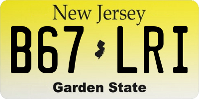 NJ license plate B67LRI