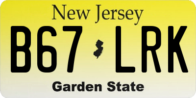 NJ license plate B67LRK