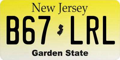 NJ license plate B67LRL