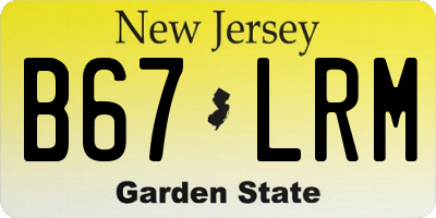 NJ license plate B67LRM