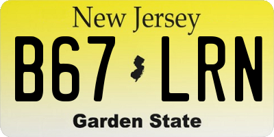 NJ license plate B67LRN
