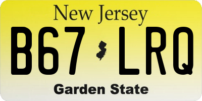 NJ license plate B67LRQ
