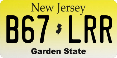 NJ license plate B67LRR