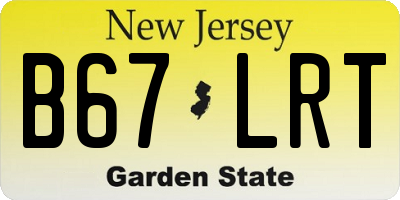 NJ license plate B67LRT