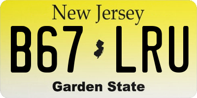 NJ license plate B67LRU