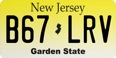 NJ license plate B67LRV