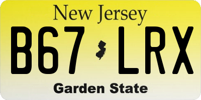 NJ license plate B67LRX