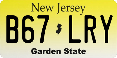 NJ license plate B67LRY