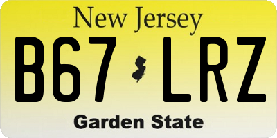 NJ license plate B67LRZ