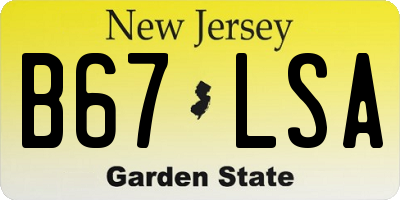 NJ license plate B67LSA