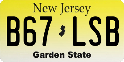 NJ license plate B67LSB
