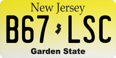 NJ license plate B67LSC