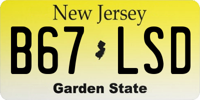 NJ license plate B67LSD