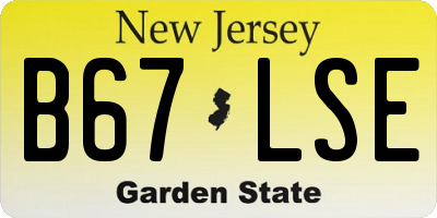 NJ license plate B67LSE