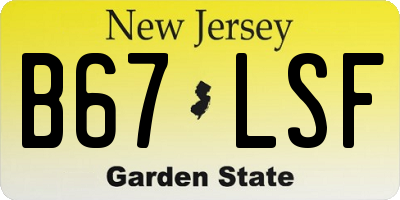 NJ license plate B67LSF