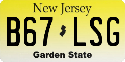 NJ license plate B67LSG
