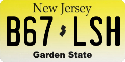 NJ license plate B67LSH