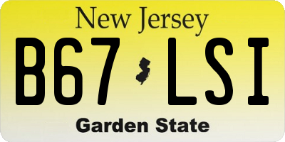 NJ license plate B67LSI