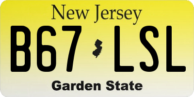 NJ license plate B67LSL