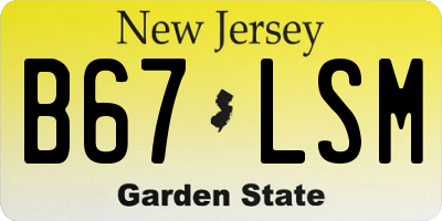 NJ license plate B67LSM