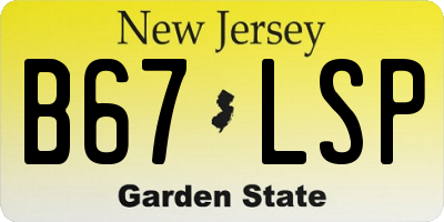 NJ license plate B67LSP
