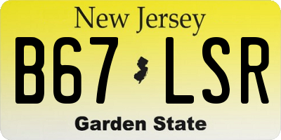 NJ license plate B67LSR