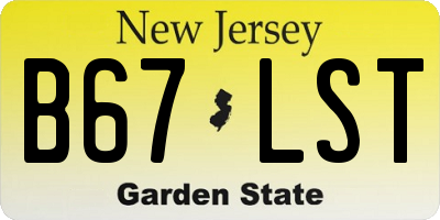 NJ license plate B67LST