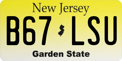 NJ license plate B67LSU