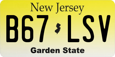 NJ license plate B67LSV
