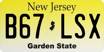 NJ license plate B67LSX