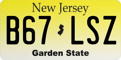 NJ license plate B67LSZ