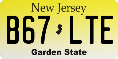 NJ license plate B67LTE