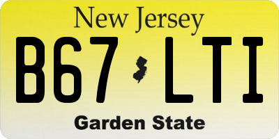NJ license plate B67LTI