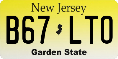 NJ license plate B67LTO