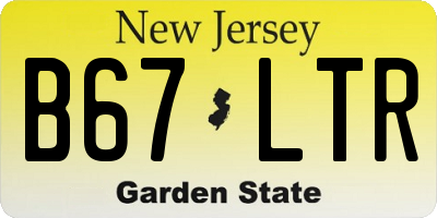 NJ license plate B67LTR