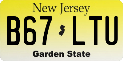NJ license plate B67LTU
