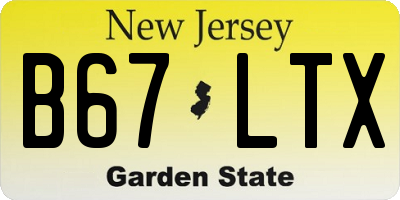 NJ license plate B67LTX