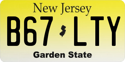 NJ license plate B67LTY