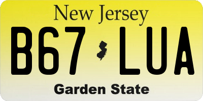 NJ license plate B67LUA