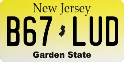 NJ license plate B67LUD