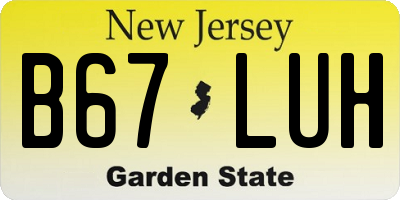 NJ license plate B67LUH
