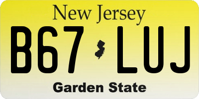NJ license plate B67LUJ