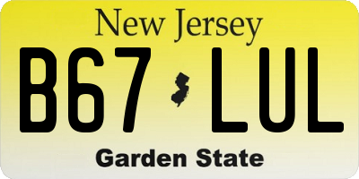 NJ license plate B67LUL