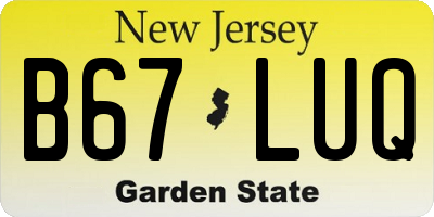 NJ license plate B67LUQ