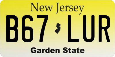 NJ license plate B67LUR