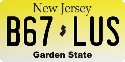 NJ license plate B67LUS