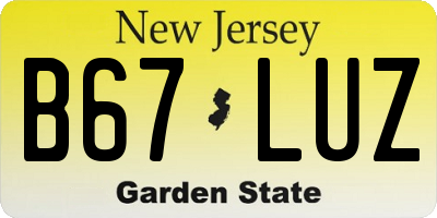 NJ license plate B67LUZ
