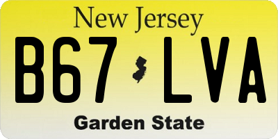 NJ license plate B67LVA