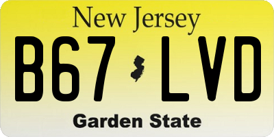 NJ license plate B67LVD