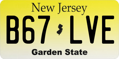 NJ license plate B67LVE